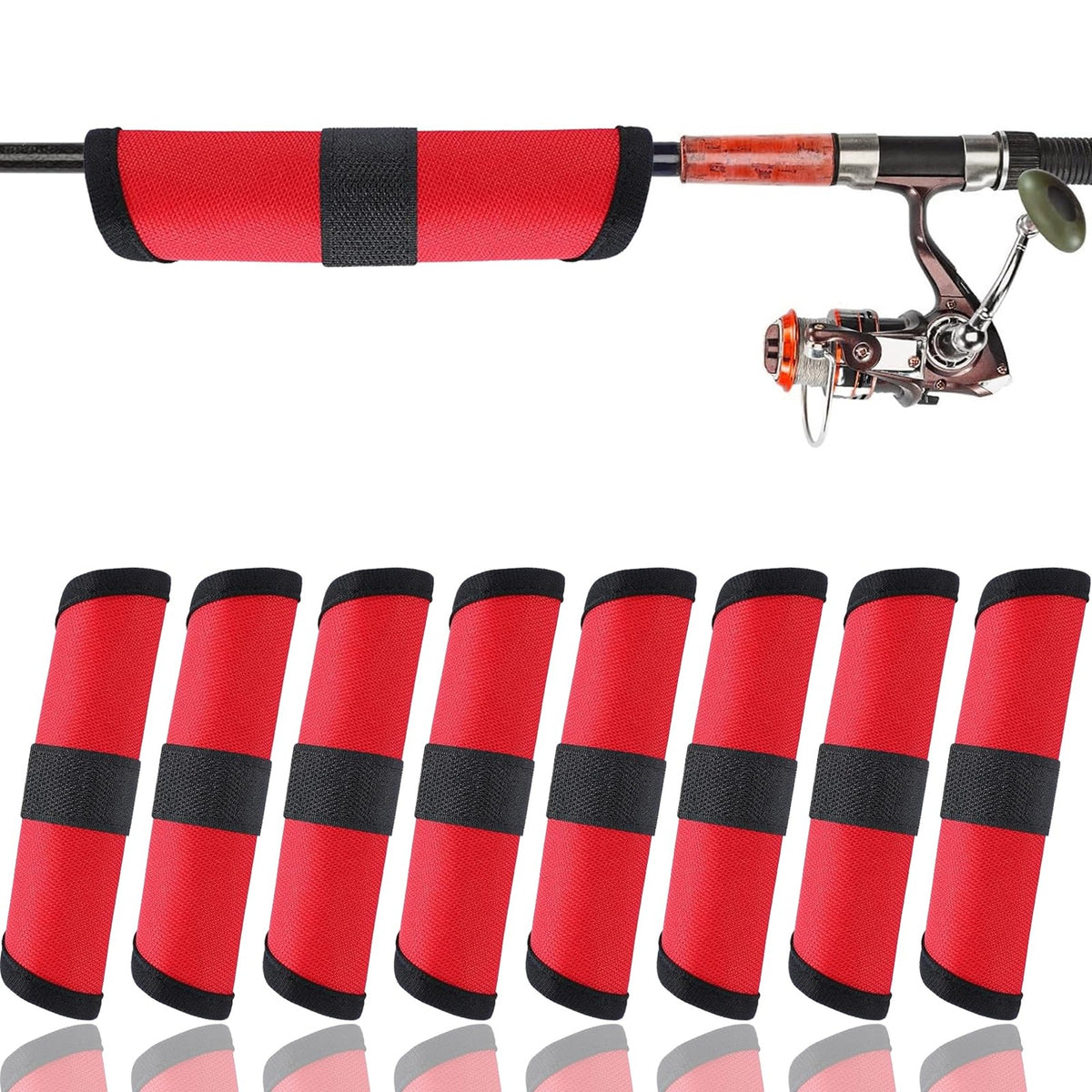 Fishing Lure Covers and Rod Sleeve Set - 8 Pack, Heavy-Duty Tackle Protection