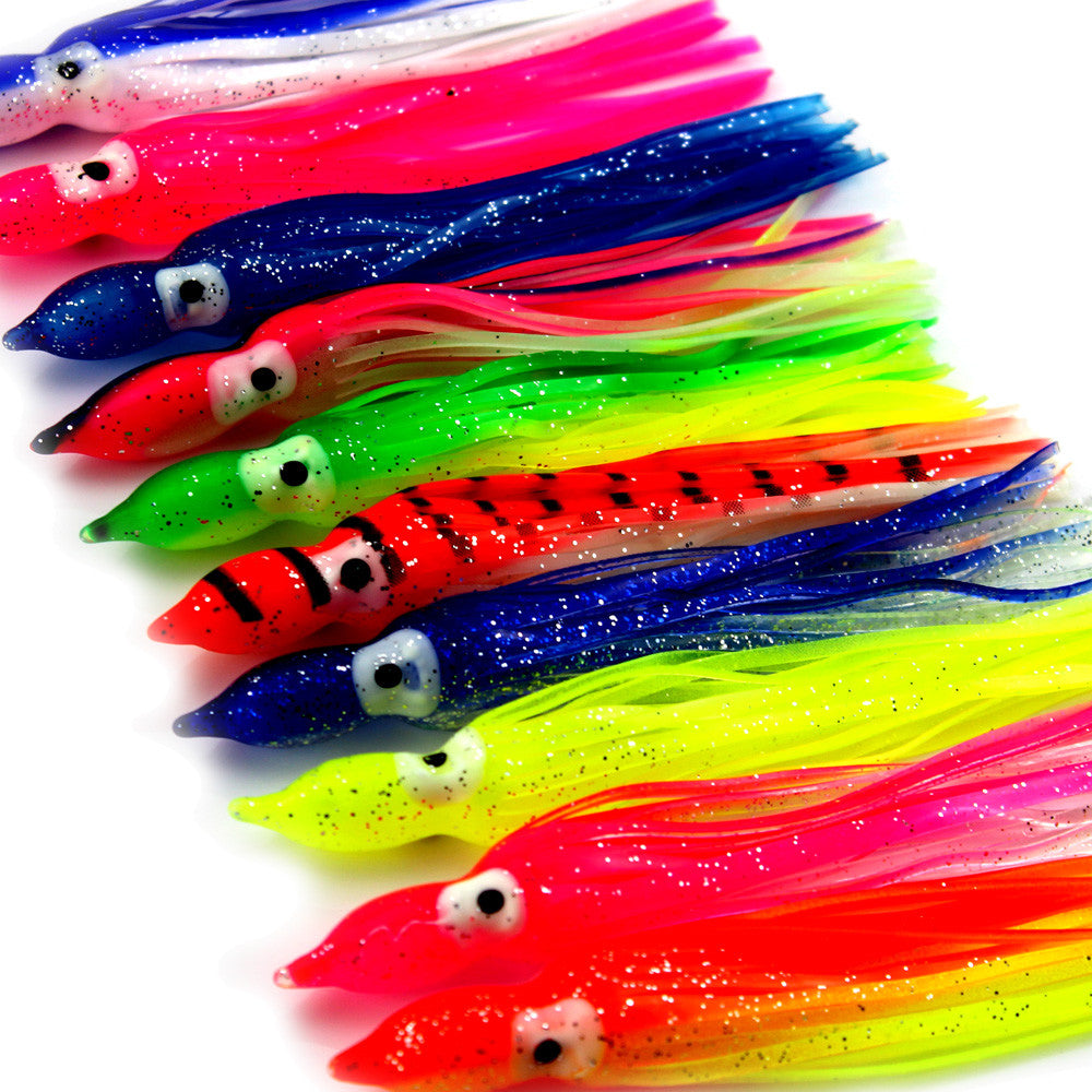 Octopus Squid Soft Plastic Bait Skirts for Saltwater Fishing - 50pcs