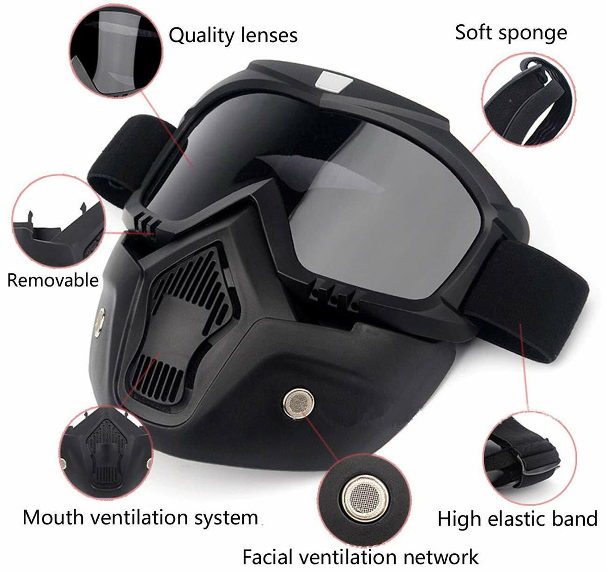 Winter Snow Sport Goggles with UV Protection and Removable Lens for Ski Snowboard Snowmobile