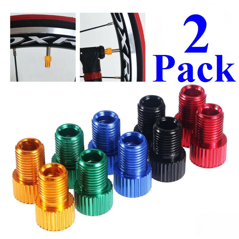 2 Pack Presta to Schrader Valve Adapter Bicycle Tire Tube Converters