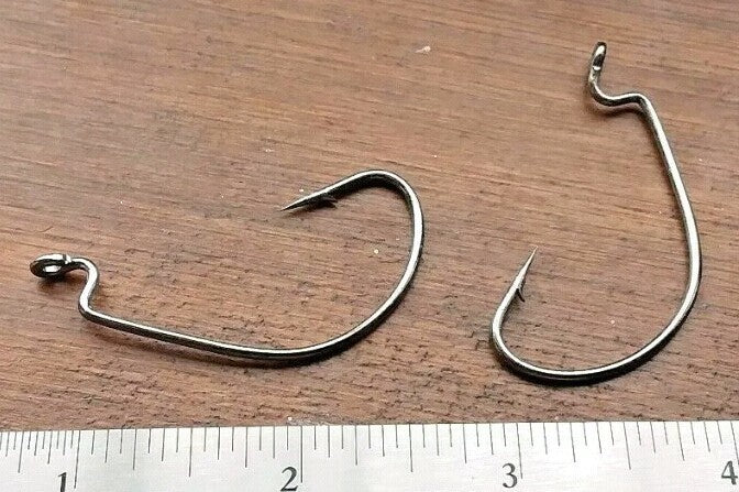 25 Pack Heavy Duty Worm Hooks - Extra Wide Gap, Black Nickel, 3/0 Size