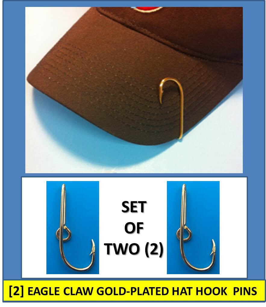 Fishing Hook Lapel Pin & Money Clip Set - Gold Plated Eagle Claw