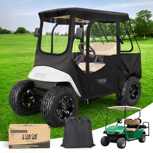 Golf Cart Enclosure for EZGO TXT & RXV 2 Passenger 59 Inch Black Winter Cover