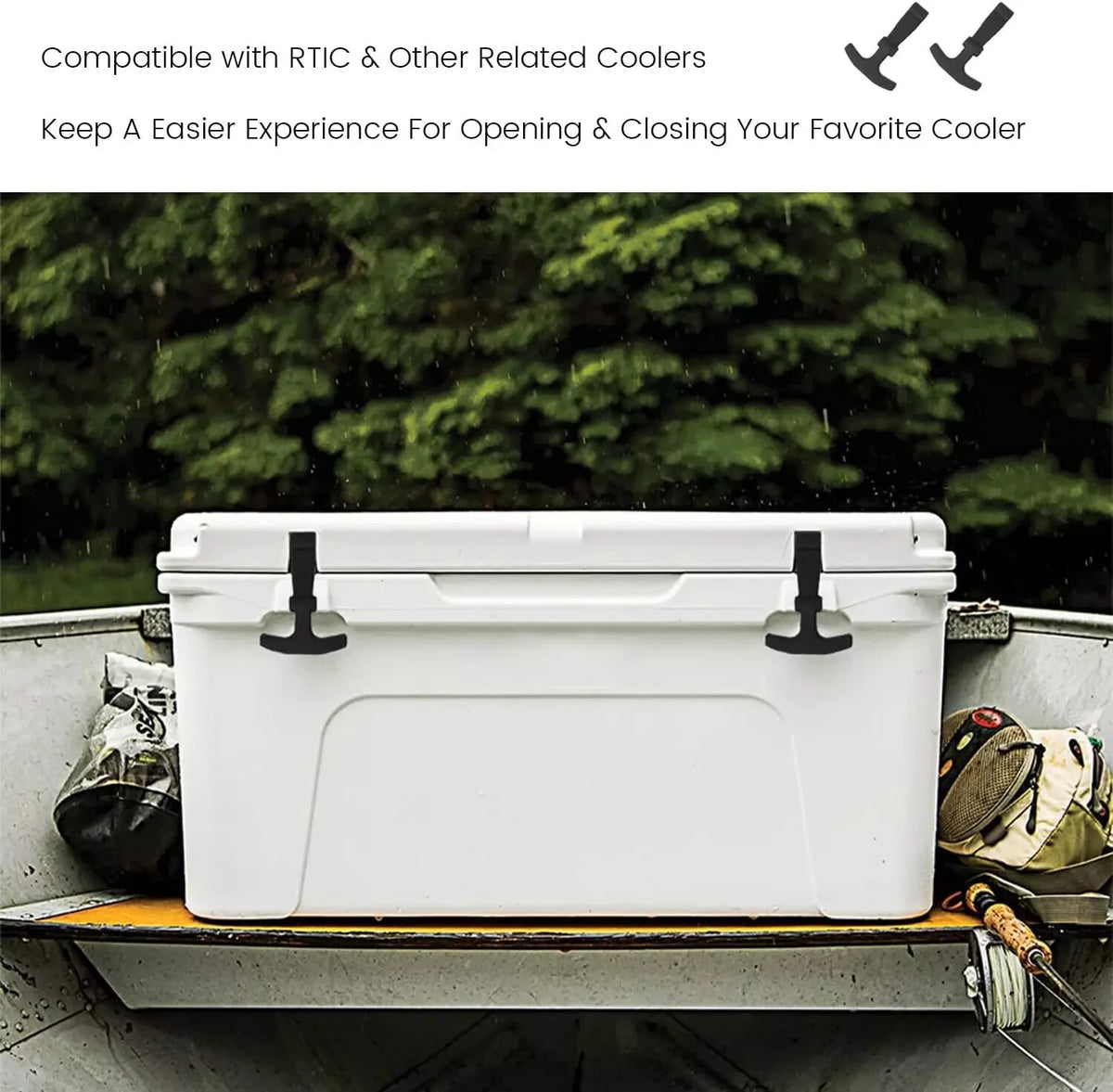 Yeti Cooler T Latches Replacement Pack - Durable Rubber, Non-Slip, 2 Pack