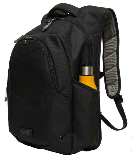 Quilted Laptop Backpack for 17-Inch Computers - Black
