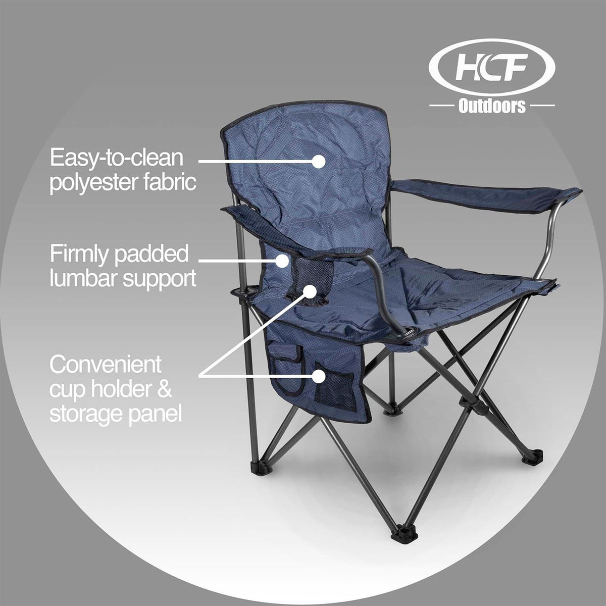 Four Seasons Courtyard Oversized Padded Folding Arm Chairs - 4 Pack, Blue