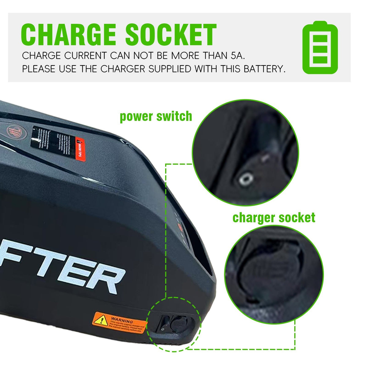 48V 18.2Ah Electric Bicycle Battery for 20-inch Unicrafter Voltcycle M3