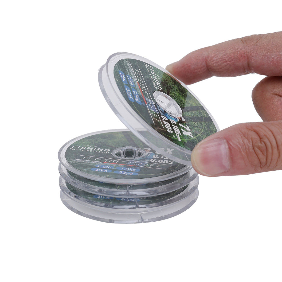 Fly Fishing Tippet Line with Holder - Clear Nylon Leaders 3X-7X 30M