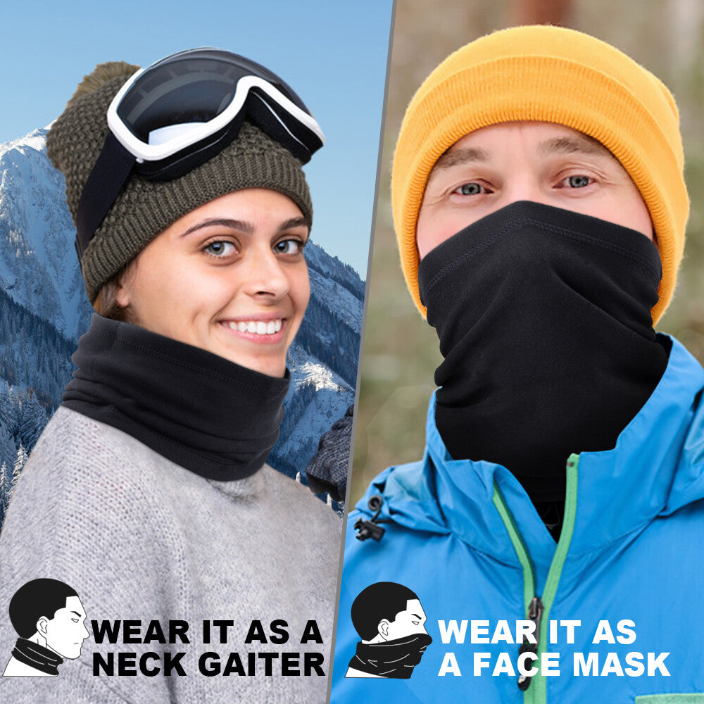 Unisex Winter Fleece Neck Gaiter Ski Mask & Face Cover - Windproof & UV Protection