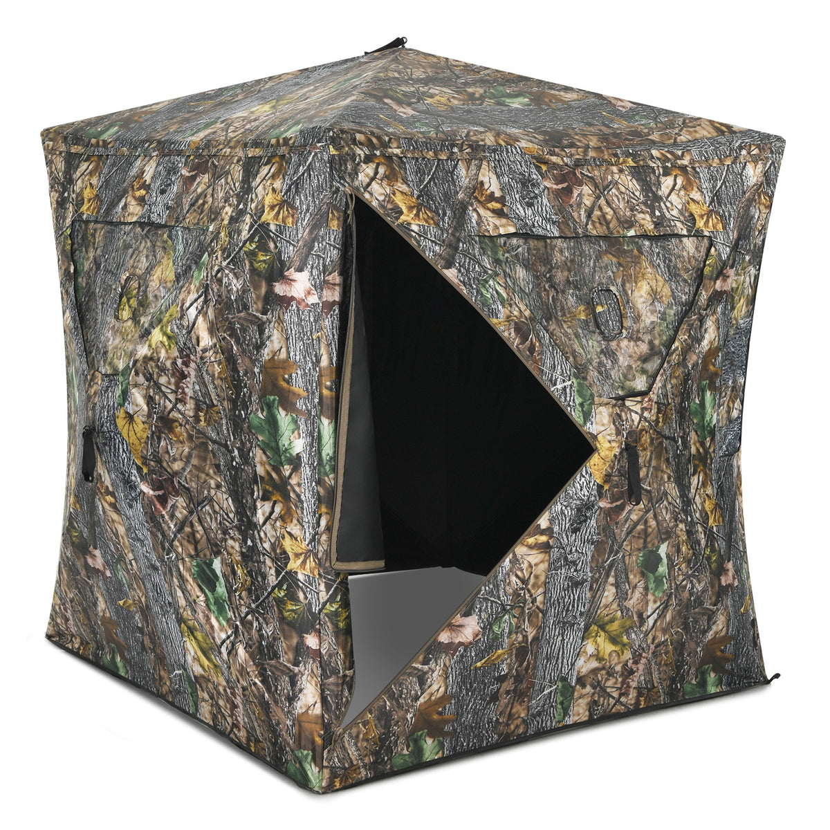 Portable Hunting Blind Pop-Up Ground Tent with Gun Ports and Carrying Bag