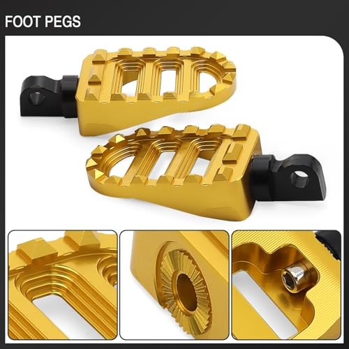 Small Gold Offroad Foot Pegs for Harley Dyna Motorcycle Footrests