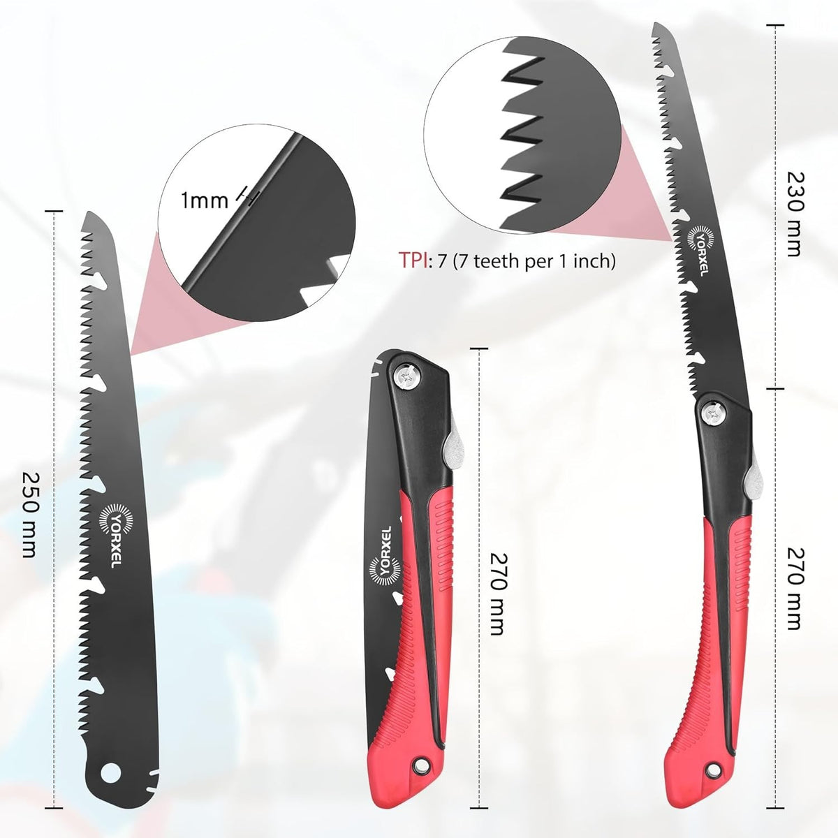 10-Inch Folding Camping Saw with High-Carbon Steel Blade and Teflon Coating