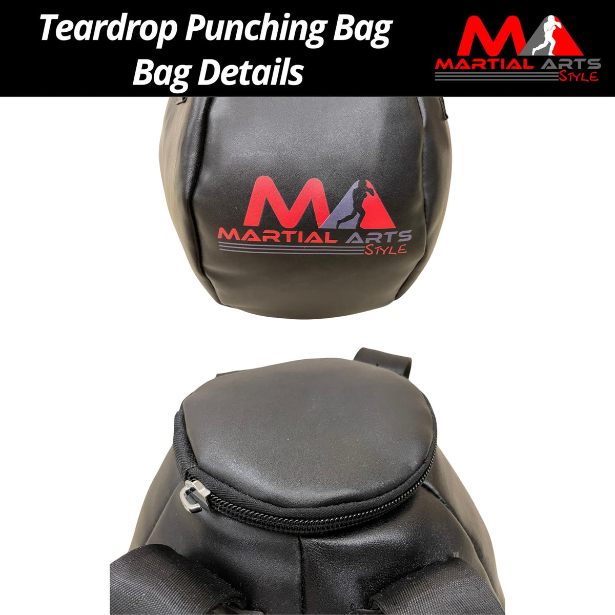 Professional Teardrop Punching Bag for Boxing & Martial Arts Training - 110 lbs, Black