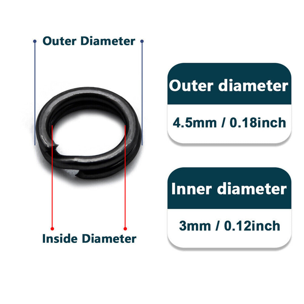 Heavy Duty Stainless Steel Fishing Split Rings for Lures - Assorted Sizes, 200 pcs