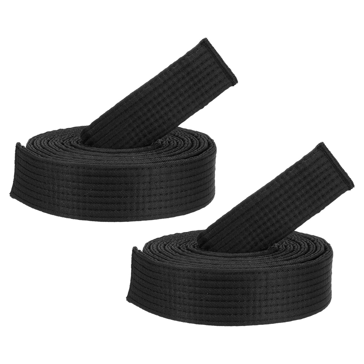 2pcs Taekwondo Colored Ranking Belts for Competition & Training - Black