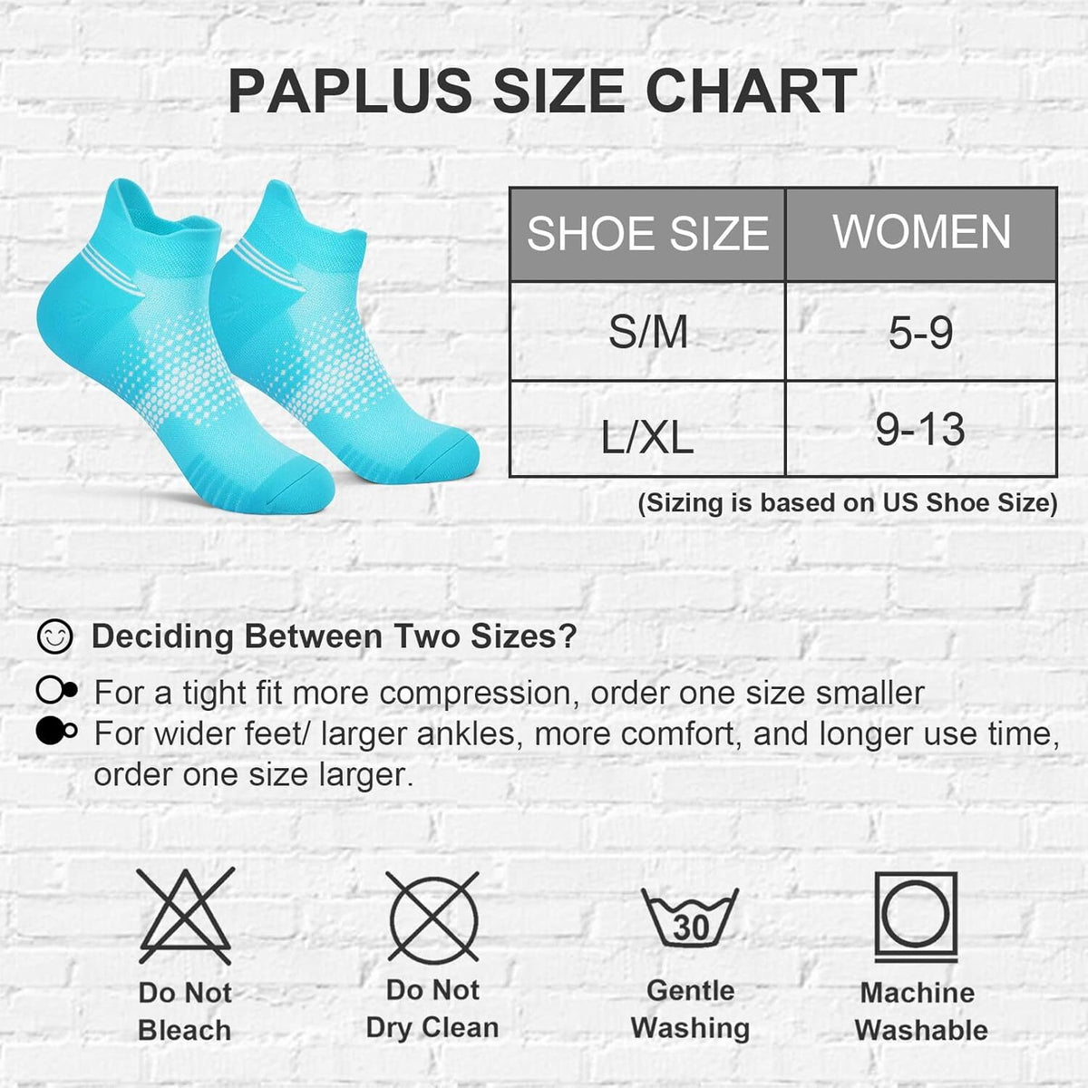 Ankle Compression Socks for Women - Multicolor 6 Pairs, Small-Medium