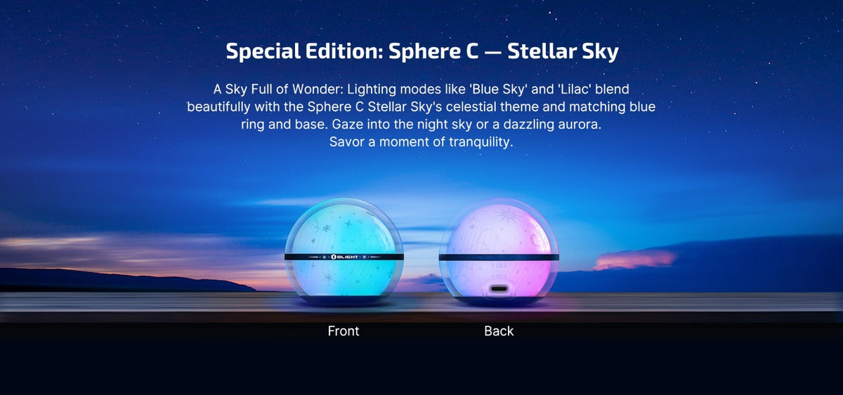 Olight Sphere C Ambient Light with App Control, 360° RGB LEDs, USB-C Rechargeable