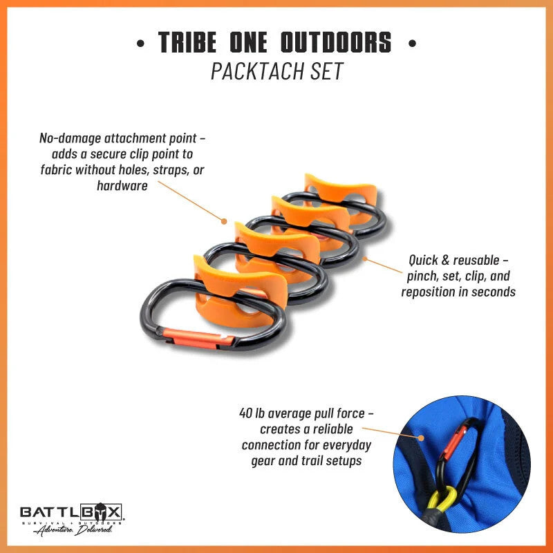 Fabric Clip Carabiner Set for Gear Attachment - 4-Pack, 40 lb Load