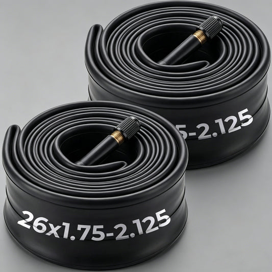 26-Inch Bicycle Inner Tubes 26x1.75-2.125 Butyl Rubber with Schrader Valve - Pack of 2