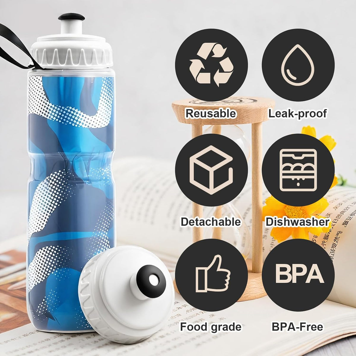 Replacement Plastic Lid for Polar Bottle 20oz 24oz - Leak-Proof Cap
