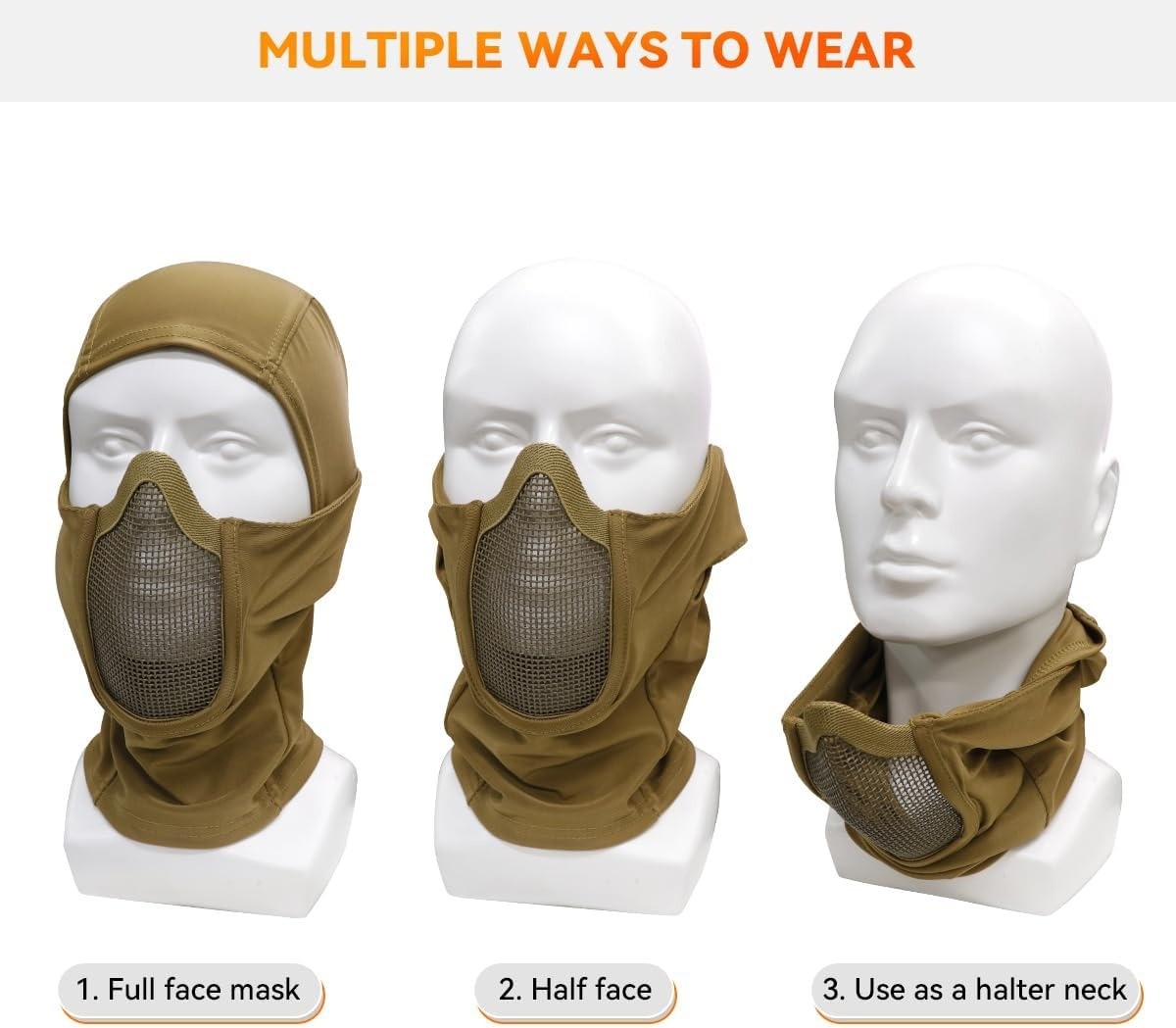 Full Face Mask with Mesh Mouth Guard for Airsoft, Paintball & Tactical Use