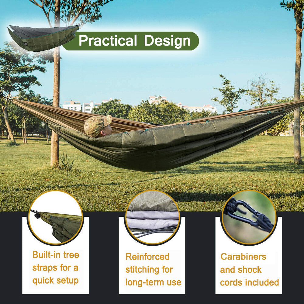 Double Hammock Underquilt Warm Outdoor Thermal Blanket for Camping & Hiking