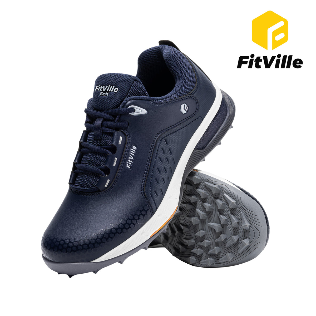 Water Resistant Men's Wide Golf Shoes with Arch Support - Spikeless Performance