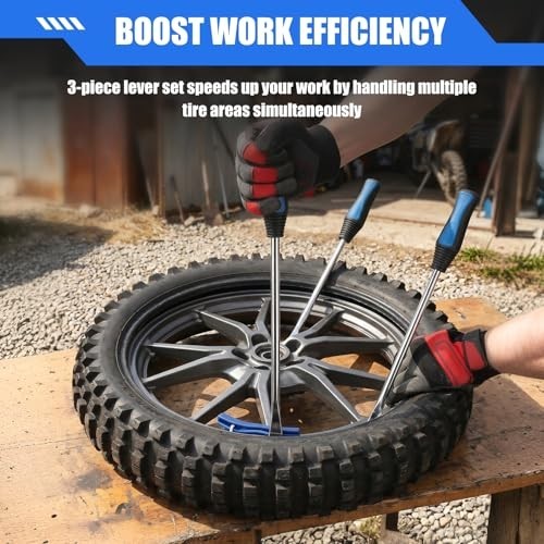 15-Inch Tire Removal Kit with 30 Steel Spoons & Accessories for Dirt Bike, Lawn Mower, Motorcycle
