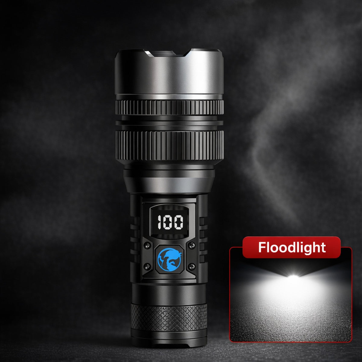 Super Bright Rechargeable LED Tactical Flashlight with Zoom Power Bank USB-C