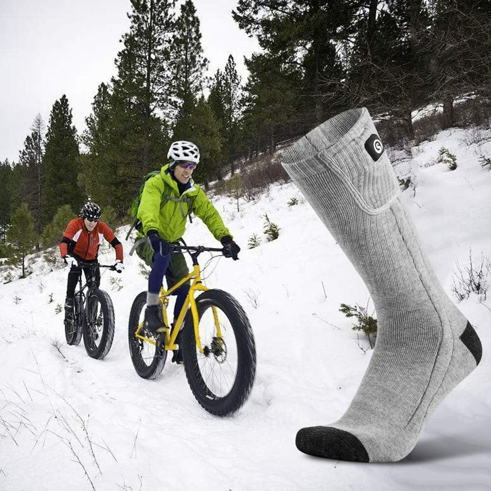 Rechargeable Heated Socks for Men Women - Thermal Electric Foot Warmer for Hiking Camping