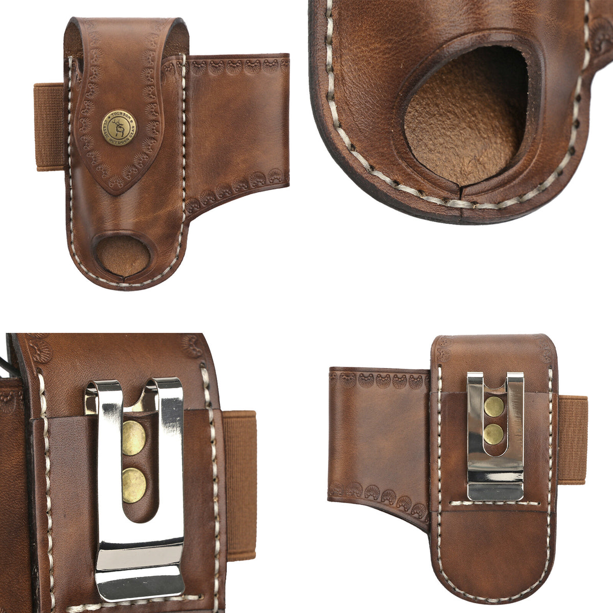 Leather EDC Organizer Sheath for Multitools, Flashlights & Pens
