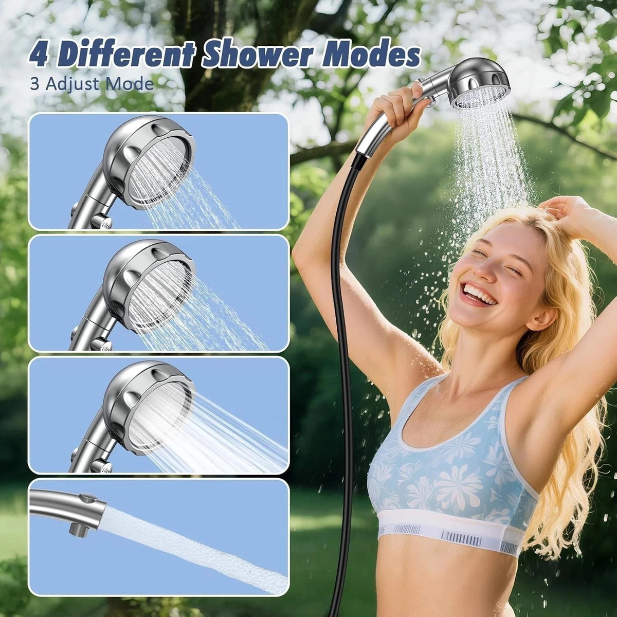Rechargeable Portable Camping Shower Pump with Adjustable Head