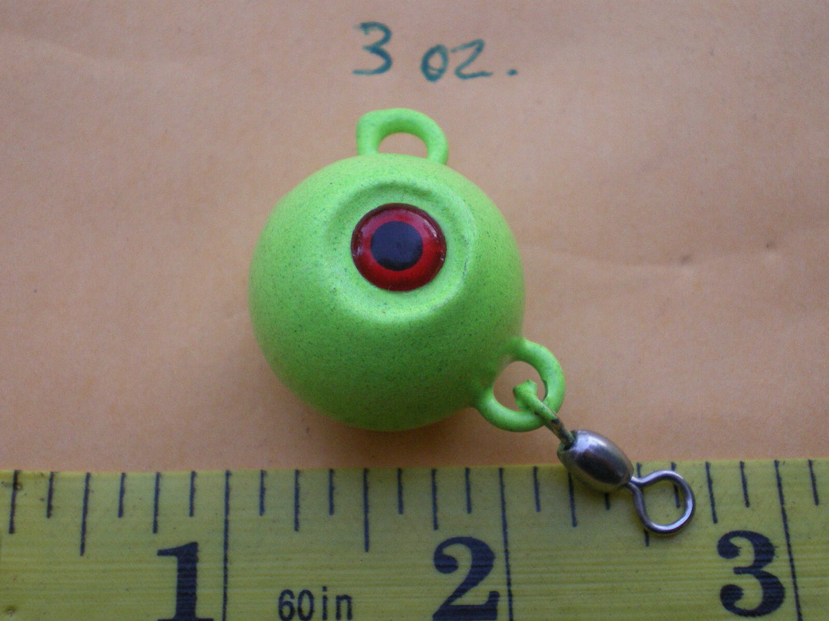 15 Pack Fishing Jig Heads with Swivel & Color Options - 3 oz