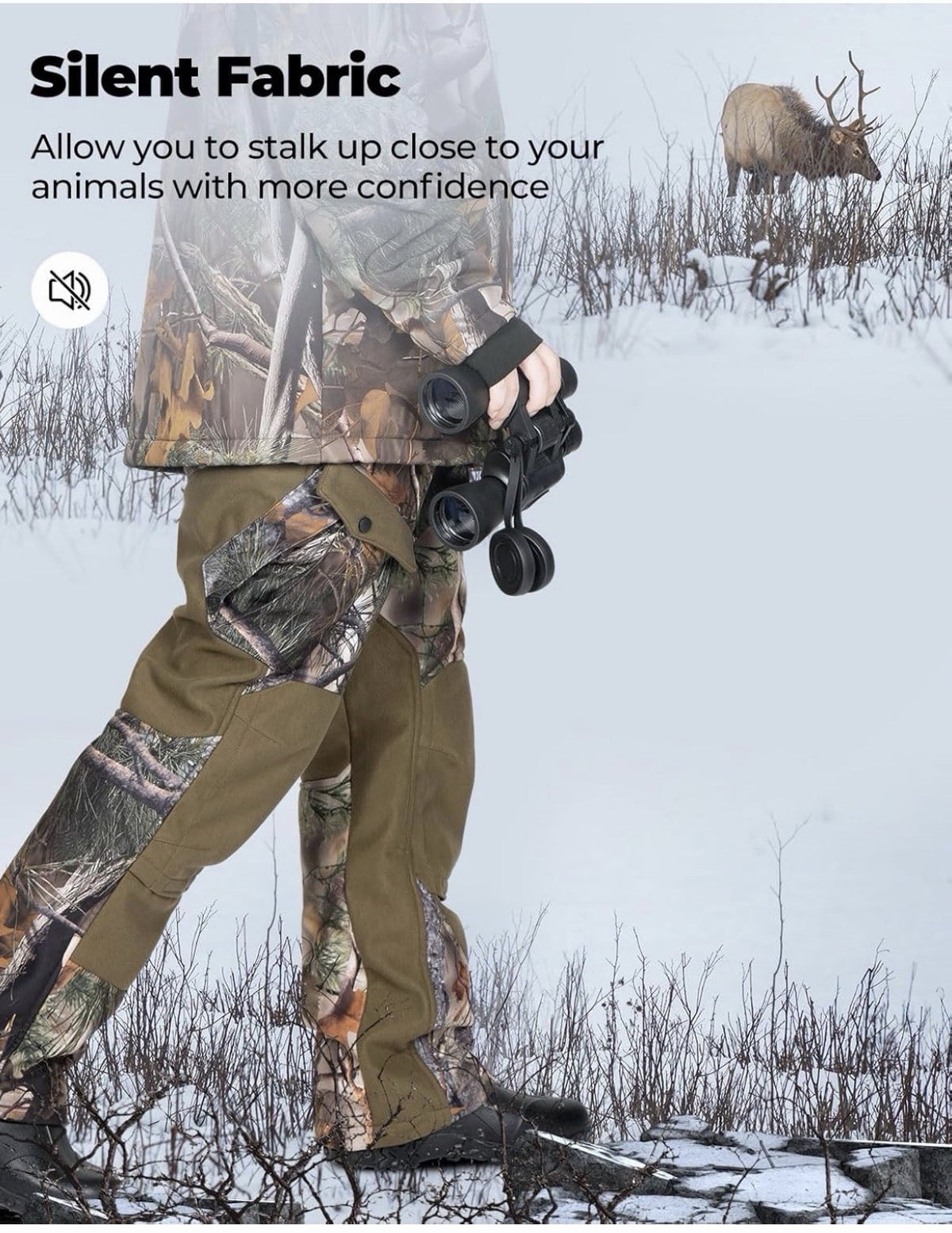 Kemimoto XL Heated Camo Pants for Men Winter Hunting & Outdoor Activity