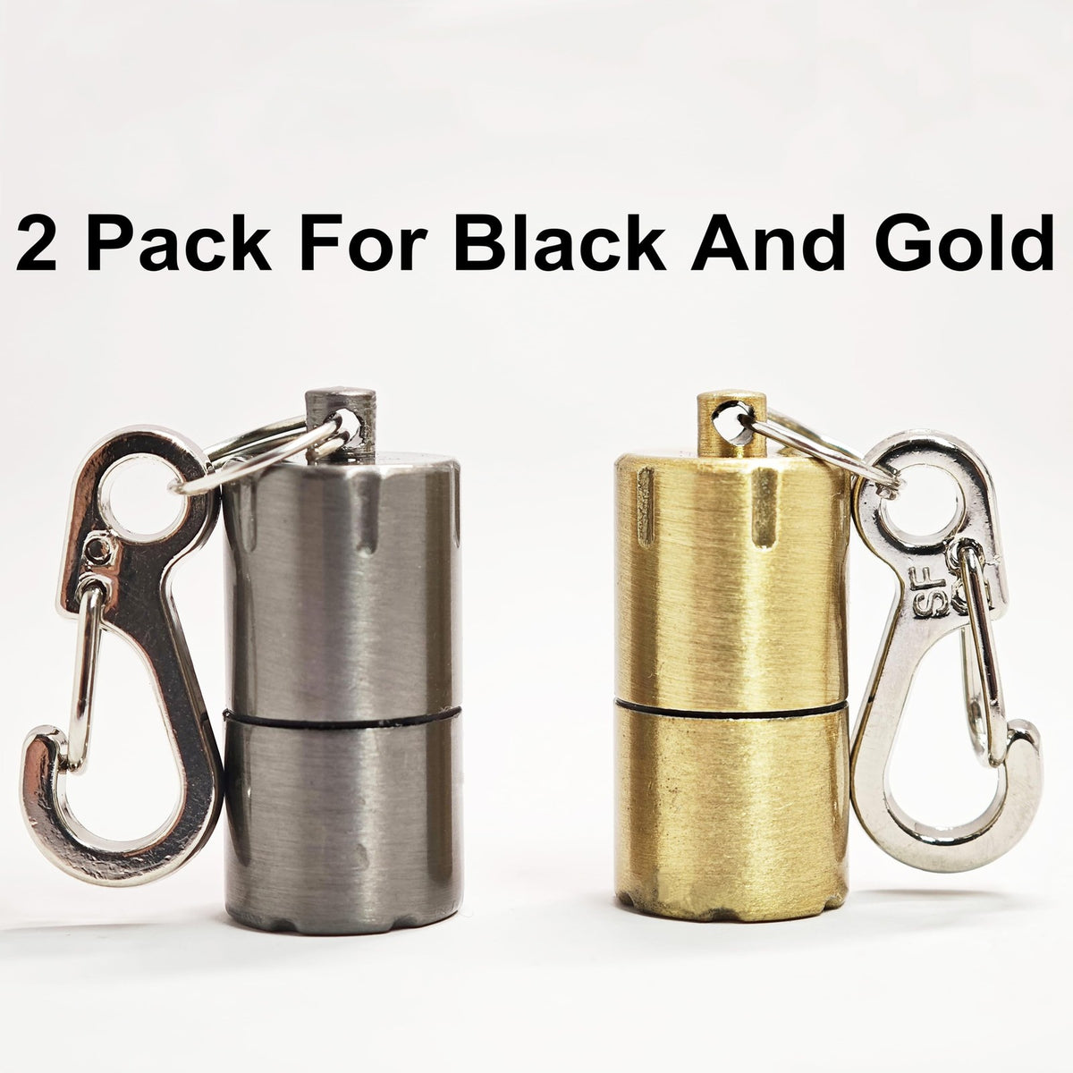 Waterproof Mini Keychain Lighter Set - Black & Gold, EDC Survival