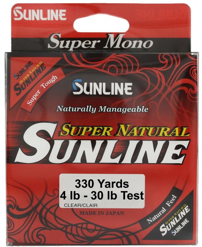 Sunline Super Natural Monofilament Fishing Line - 330 Yards, Multiple Pound Tests