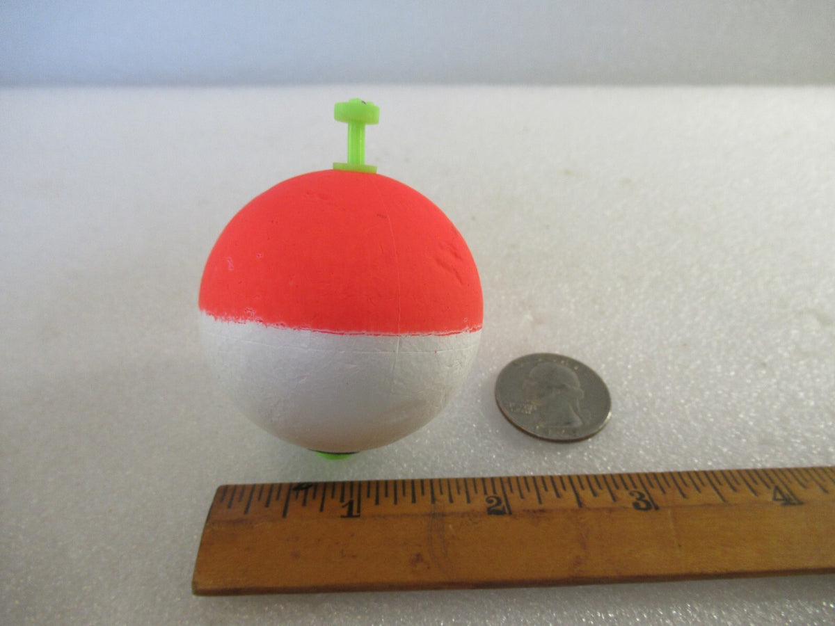 50 Large 2-Inch Fishing Floats Round Foam Ball Bobbers with Snap-On Weights