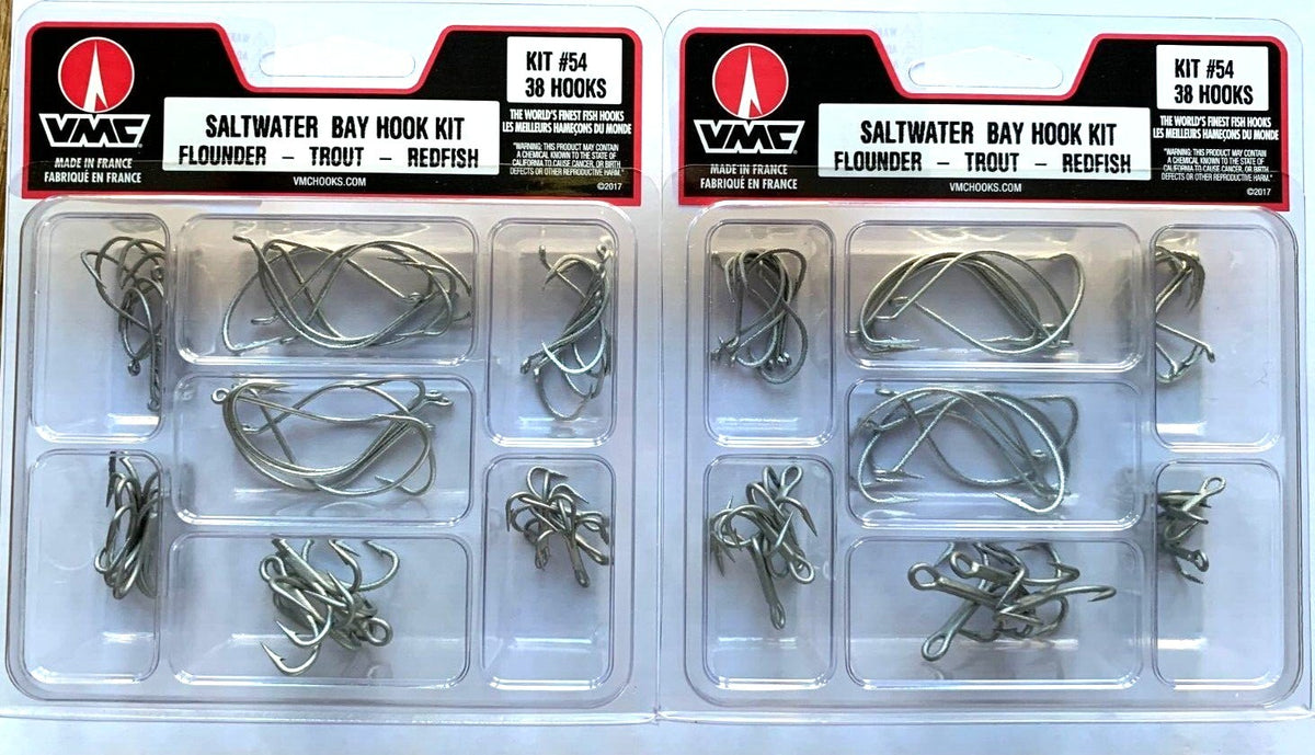 Saltwater Fishing Hooks Kit with 76 VMC Hooks for Flounder, Trout, Redfish