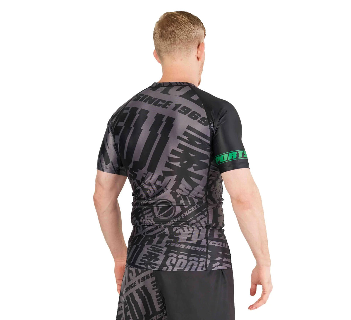 High Impact MMA Rashguard for Jiu Jitsu and Combat Sports - Black/Green