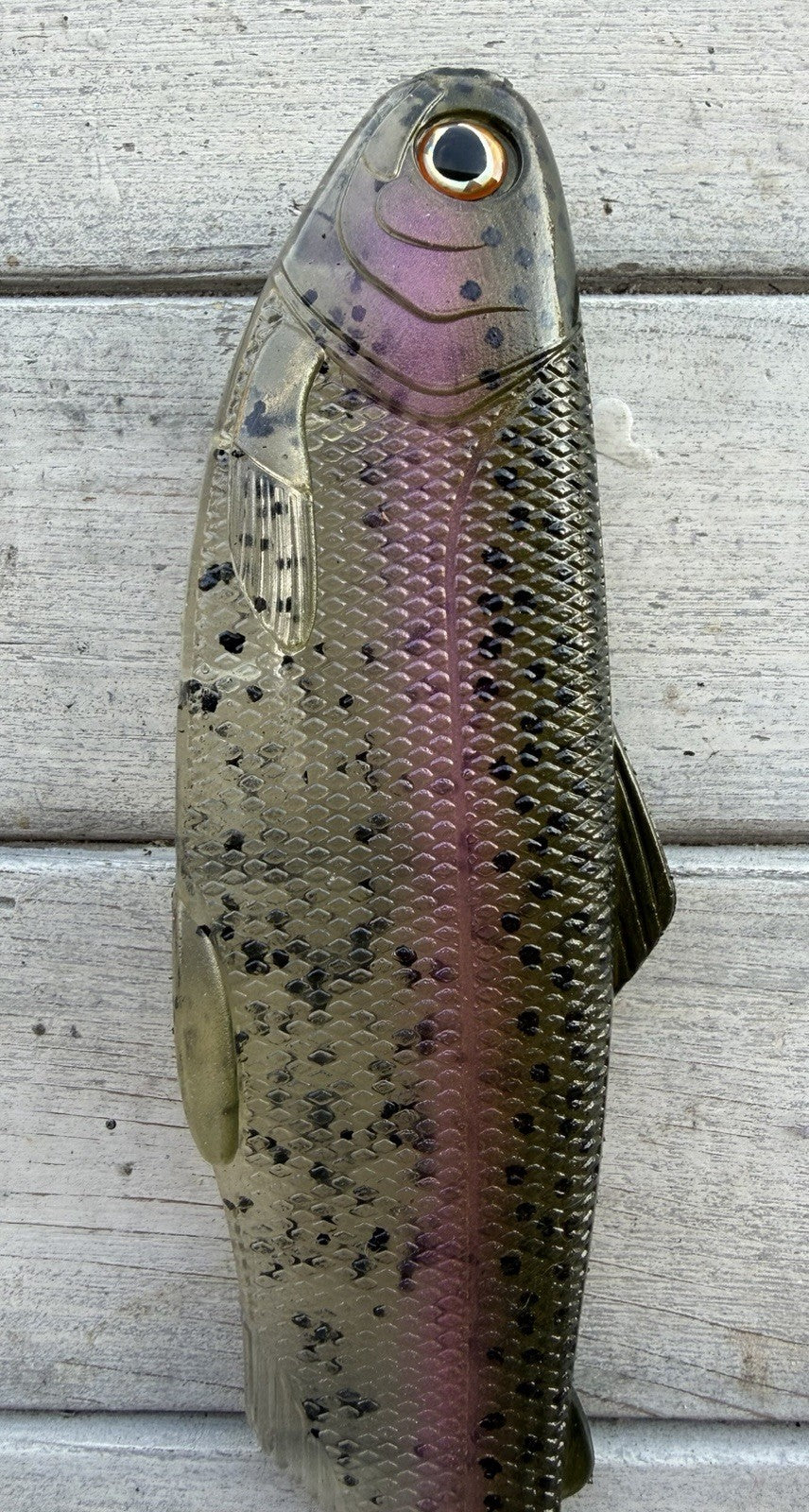 8-Inch Weedless Swimbait with Wedge Tail for Freshwater Fishing - Clear Pepper Stock Trout