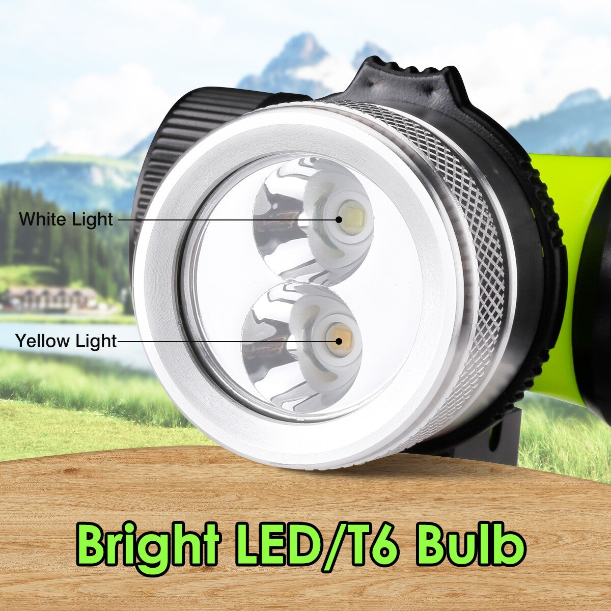 Waterproof LED Headlamp for Diving - Underwater Torch 262ft Depth, Adjustable & Detachable Design