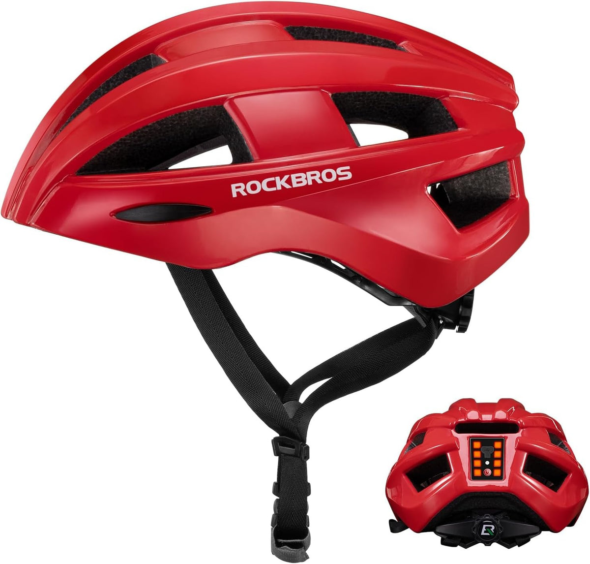 Lightweight Cycling Helmet with Built-in Taillight and Ventilation - 55-60cm