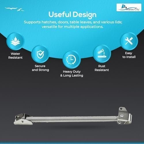 Marine Hatch Lid Support Spring Stainless Steel 8-7/16 Inch Holder for Boat RV