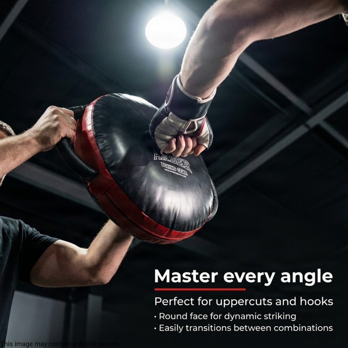 Amber Round Punch Shield for Martial Arts Training - Durable Vinyl-Coated Nylon