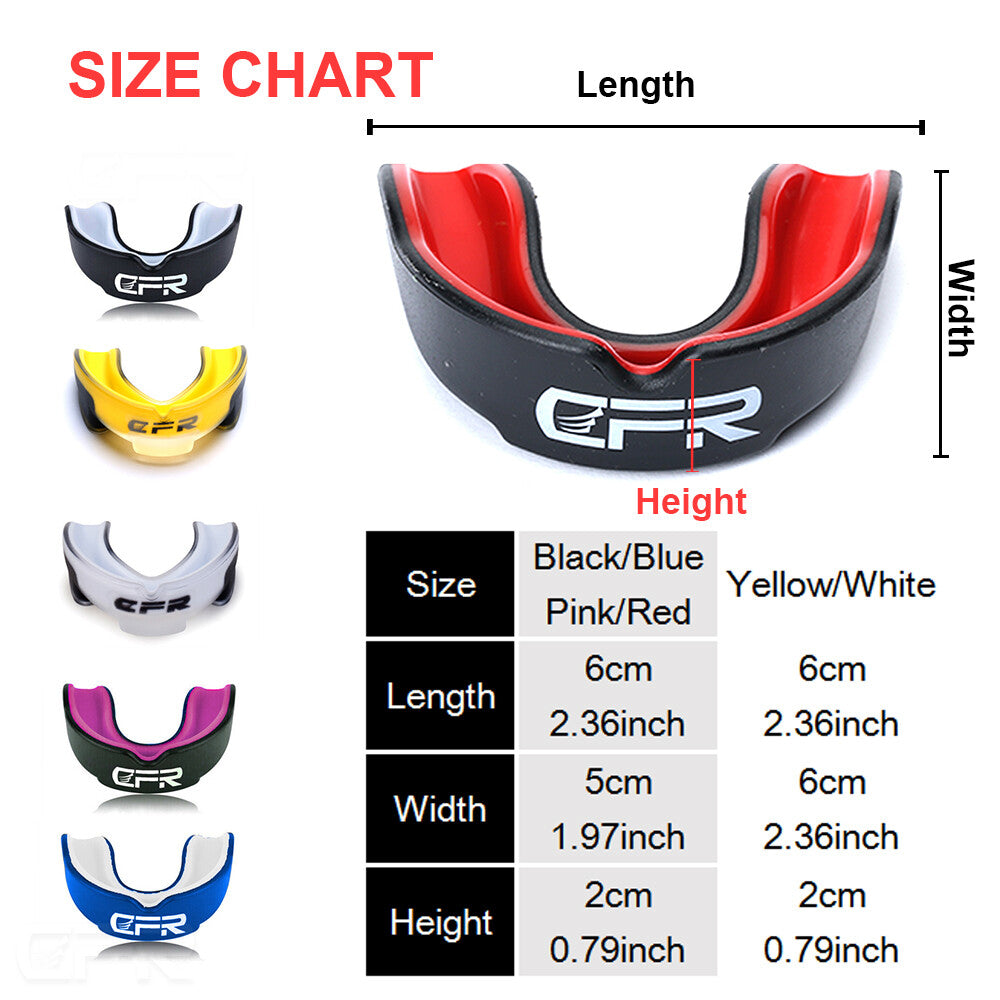 Sports Mouth Guard with Case for Teeth Grinding Boxing MMA - Custom Fit, Impact Protection