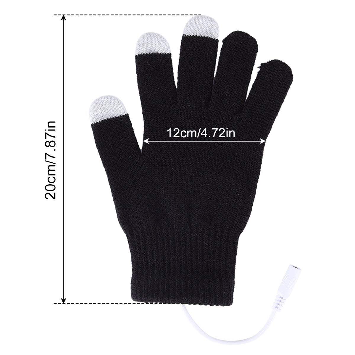 USB Heated Gloves Touchscreen Winter Mittens Knitted Hand Warmers