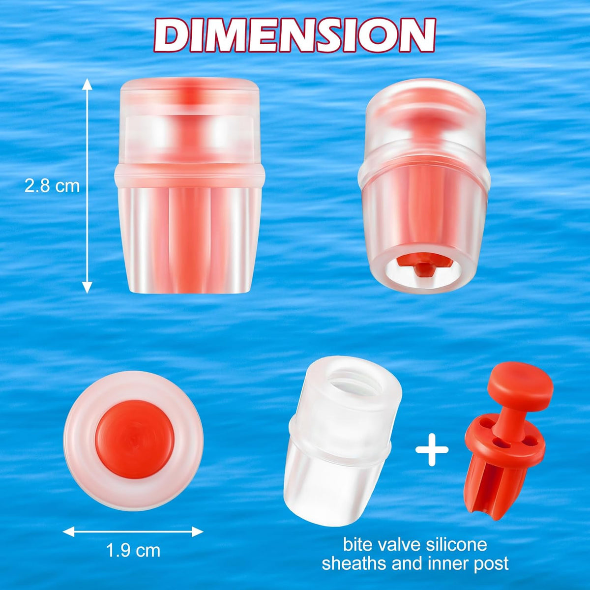 Hydration System Bite Valve Replacement Sheath for Water Bladders - Pack of 4