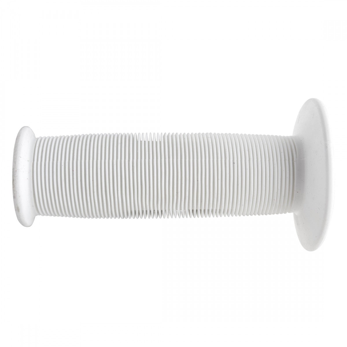 Vintage Mushroom Handlebar Grips with Flange - White, 120mm