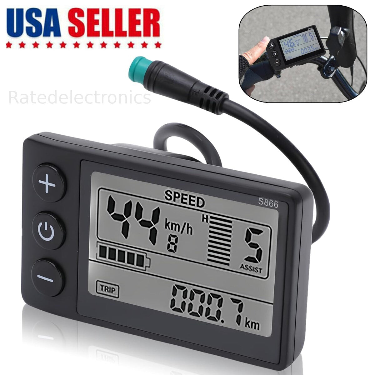 Electric Bike LCD Display 24V/36V/48V Waterproof Segment Meter