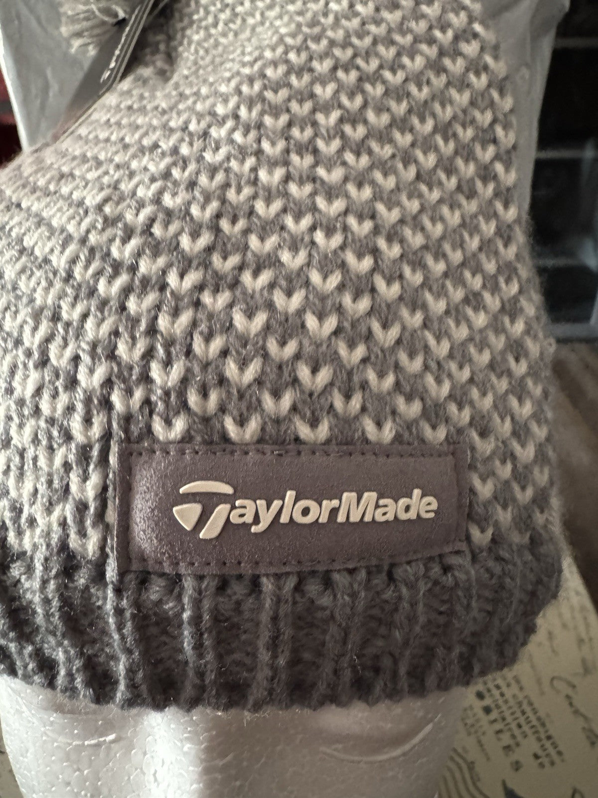 Golf Beanie Hat with Pom Pom - Winter Knit Cap for Women - Black/Gun Metal
